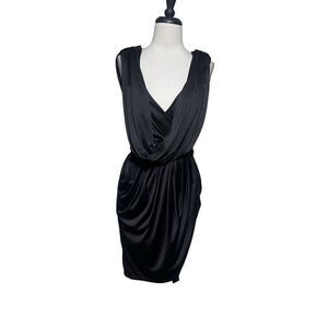 Rachel Roy Sleeveless Black Toga Style Mini Dress Size Small